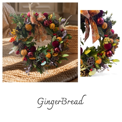 Christmas Door wreath Gingerbread