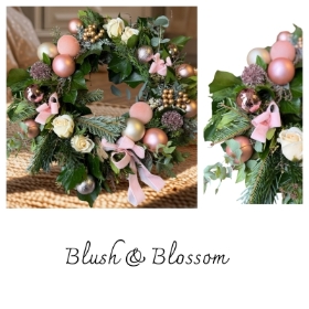 Christmas Door Wreath Blush and Blossom