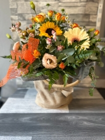 Autumn hessian handbag