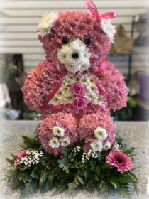Sitting teddy pink or blue